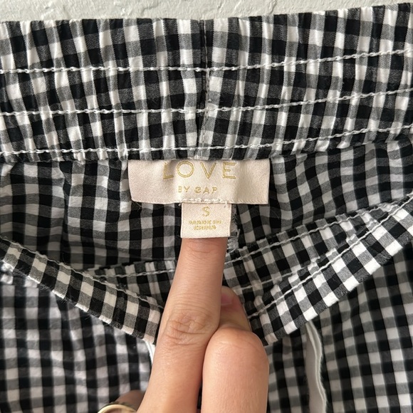 Love by GAP Gingham Black White Check Straight Leg Baggy Pull On Lounge Pants S - Picture 5 of 6